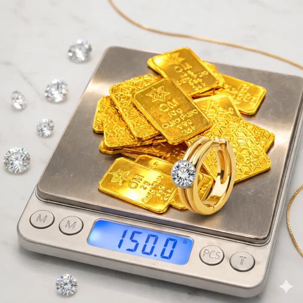 Balança Mazal pesando barras de ouro puro